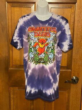 Grateful Dead Ripple Junction Dancing Bear Shirt  Unisex Medium Purple Tie Dye